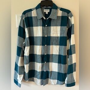 Arizona Men’s Blue Coral Plaid Button Down Flannel Shirt NWT Size Medium